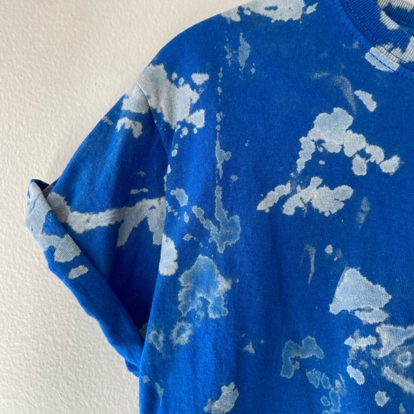 Hand Dyed Reverse Tie Dye Bleach Dye Crop Top Tee - Picture 8 of 9